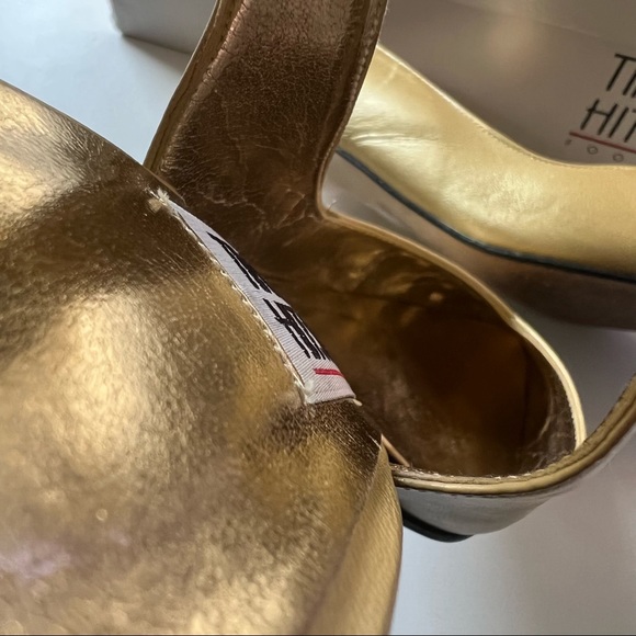 Timothy Hitsman Vintage Clear Heel Gold pointy toe sling back pump 7.5 - Picture 10 of 11